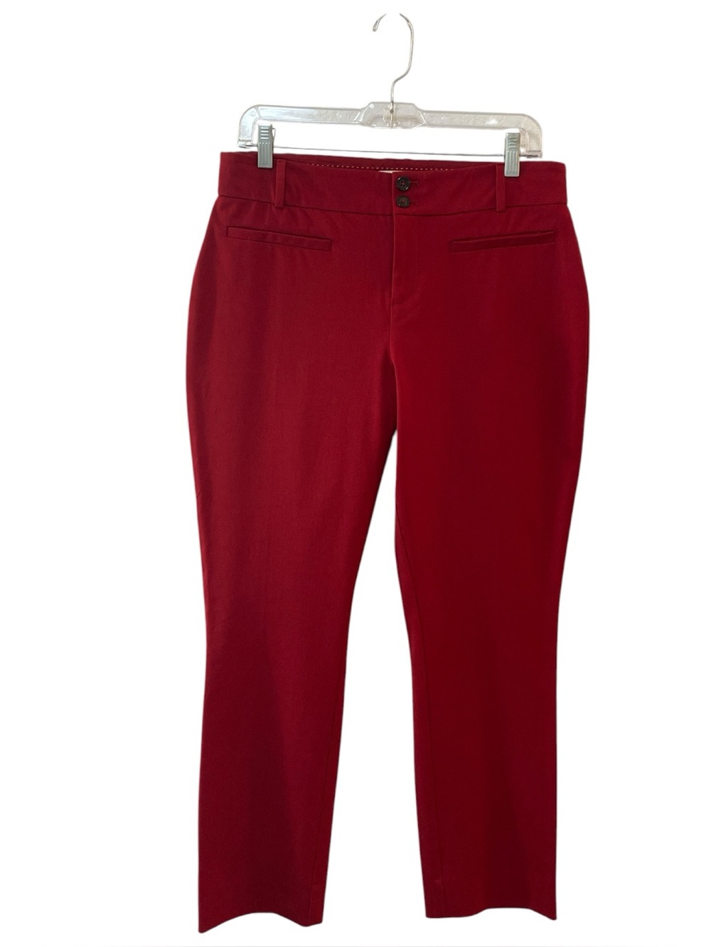 Anthropologie Essential Slim Red Pants Size 12 Career Stretch Classic Preppy